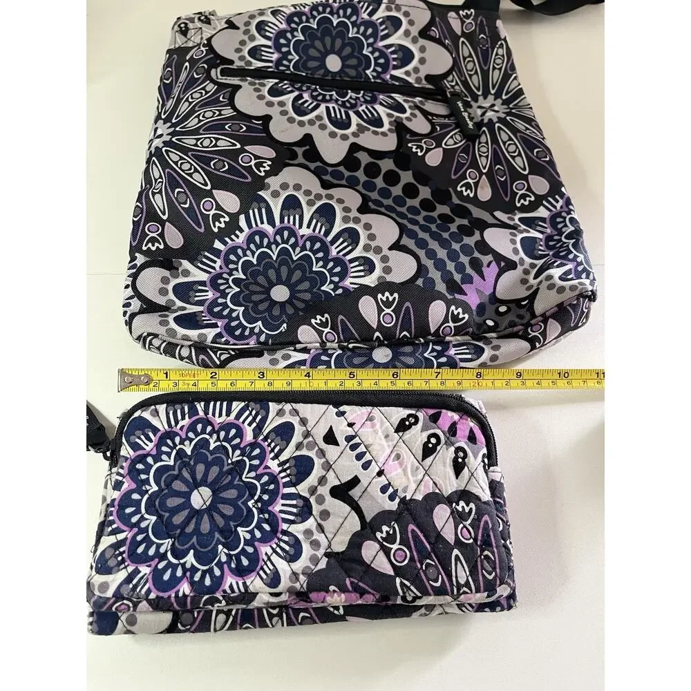 Vera Bradley Mimosa Medallion Hipster Crossbody Bag W Matching Trifold Wallet